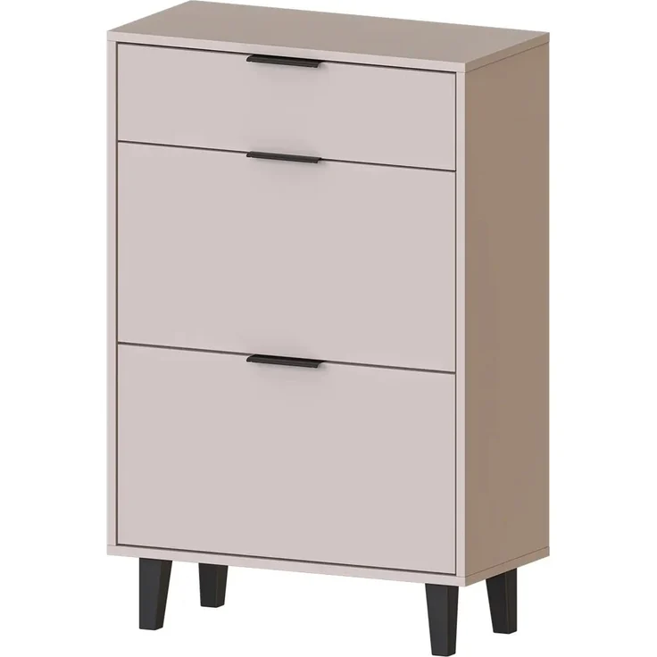 Roomart NORD Schuhschrank mit 2 Schuhklappen & Schublade – Schuhkipper für Flur, Diele & Eingangsbereich – H 112 x B 73.6 x T 35 cm • Beige – Bild 5