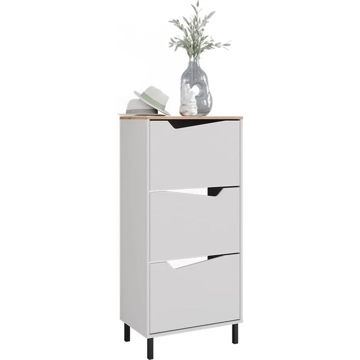 Schuhkipper Marelle Weiß/Artisan 60 x 129.5 cm mit 3 Fächern Vicco – Bild 5