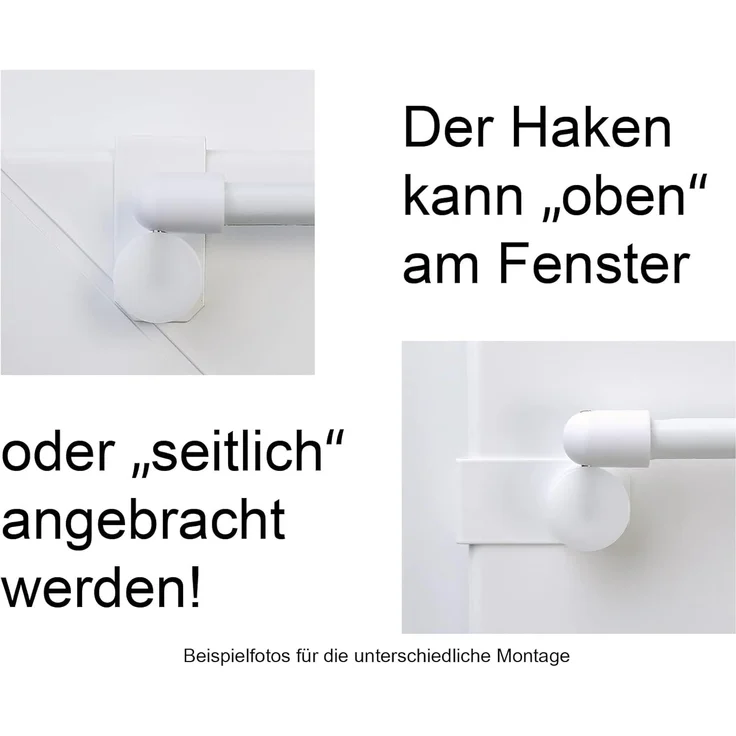 dekondo Gardinenstange Eleganz, ausziehbar, Fensterhaken klemmbar, nickel matt, inkl. Fensterhaken für einen Klemmbereich von 15-20 mm – Bild 6