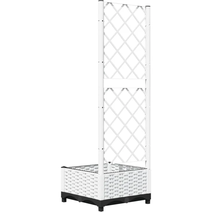 vidaXL Pflanzkübel mit Rankgitter Weiß 40x40x121,5 cm PP 153279 – Bild 6