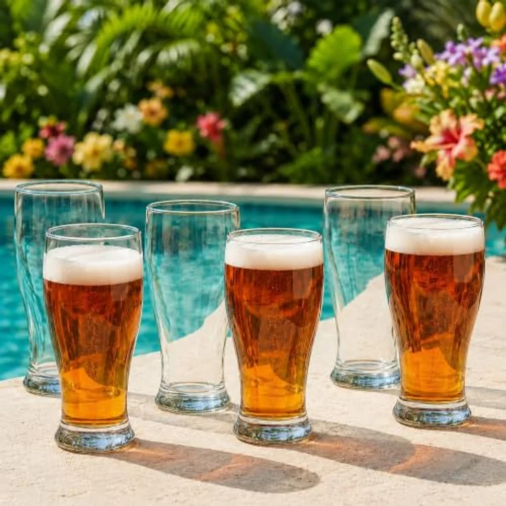LAV Gläser-Set Brotto Bierglas, 6-tlg, Glas, 6er Set, 565ml, ideal für Biergenuss – Bild 2