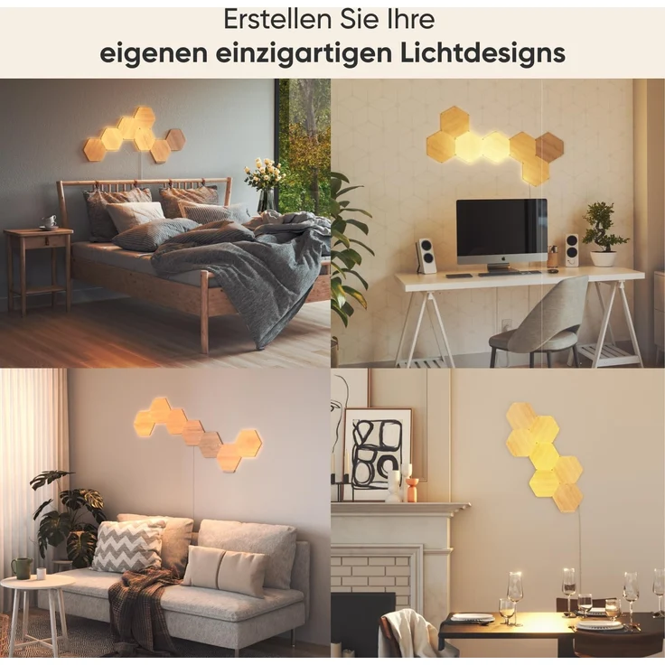 Nanoleaf Elements Wood Look Hexagons Starter Kit - 13 PK EEK G – Bild 2