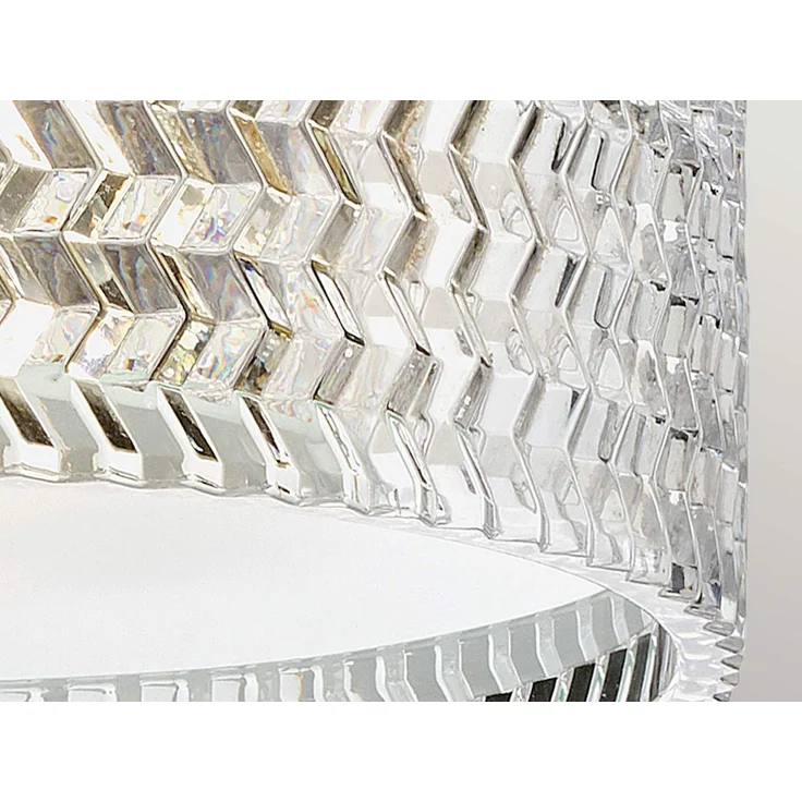 Retro LED Deckenleuchte Schwarz mit Chevron Glas Lampenschirm Ø 30,5cm – Bild 9