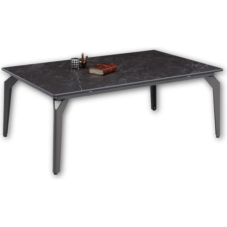 BIBI Couchtisch mit Keramikoberfläche und Metallgestell, Anthrazit - hochwertiger Sofatisch für Ihren Wohnbereich - 110 x 41 x 70 cm (B/H/T)