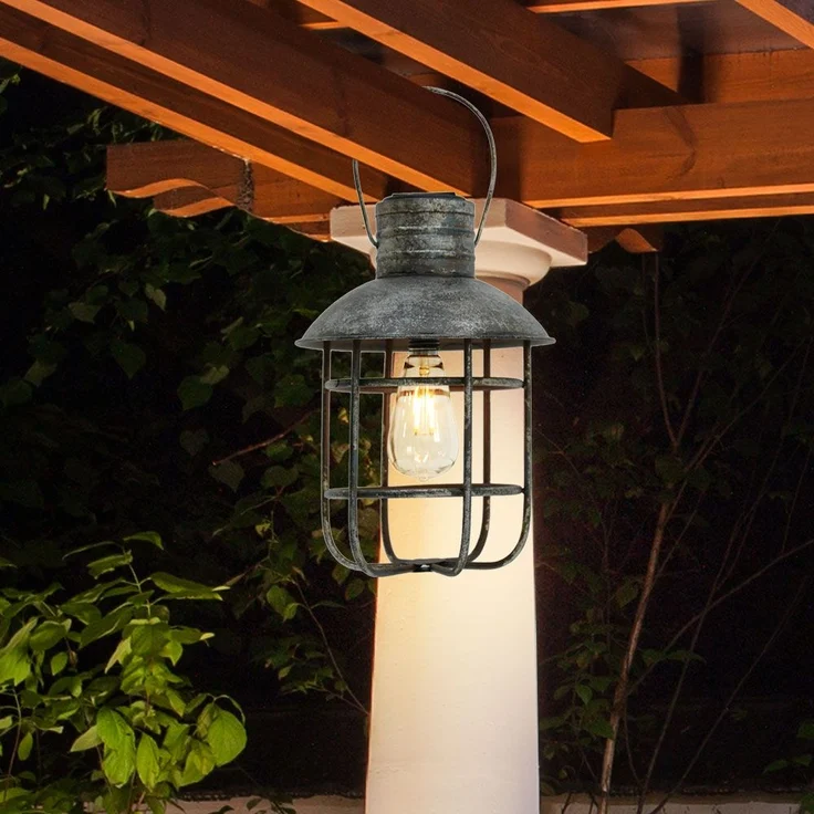 LED Solar Hängeleuchte antik schwarz, THADDEUS – Bild 2