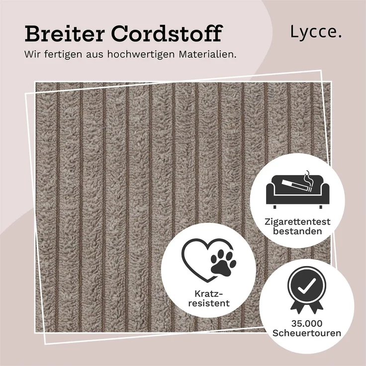 Lycce faltbare Aufbewahrungsbox, 2er Set - Cord, passend für Kallax Regal, abnehmbarer Bezug, robust, formstabil Taupe 31x33x33cm – Bild 5