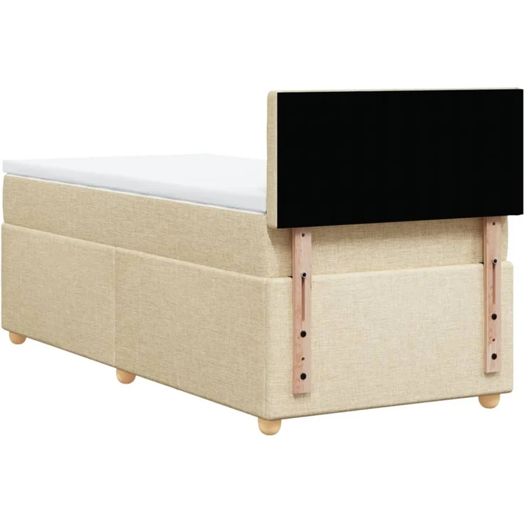 vidaXL Boxspringbett mit Matratze Creme 100x200 cm Stoff 3288910 – Bild 8