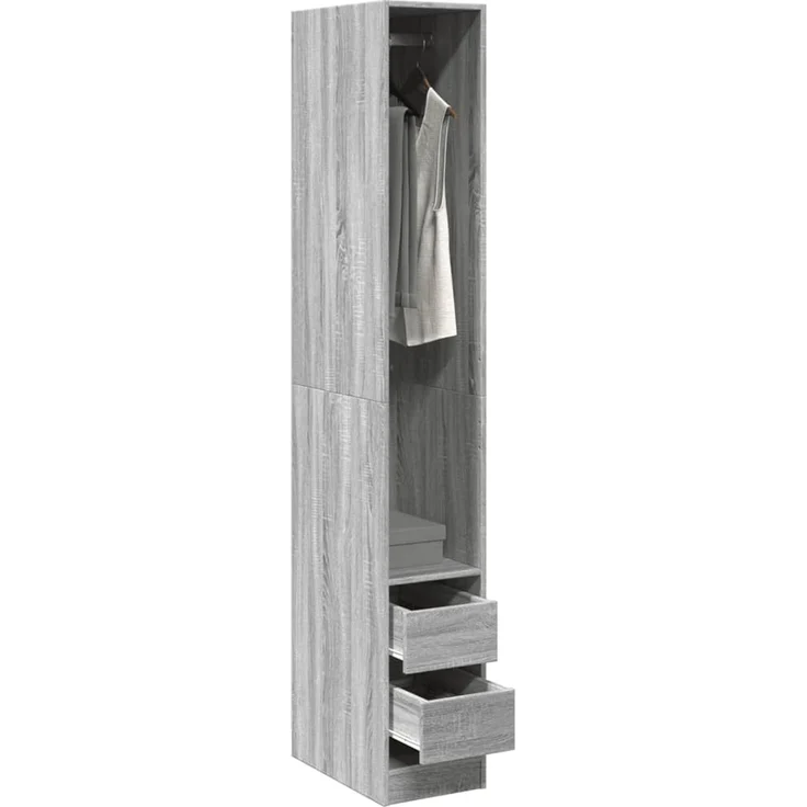 vidaXL Kleiderschrank Grau Sonoma 30x50x200 cm Holzwerkstoff 3307743 – Bild 1