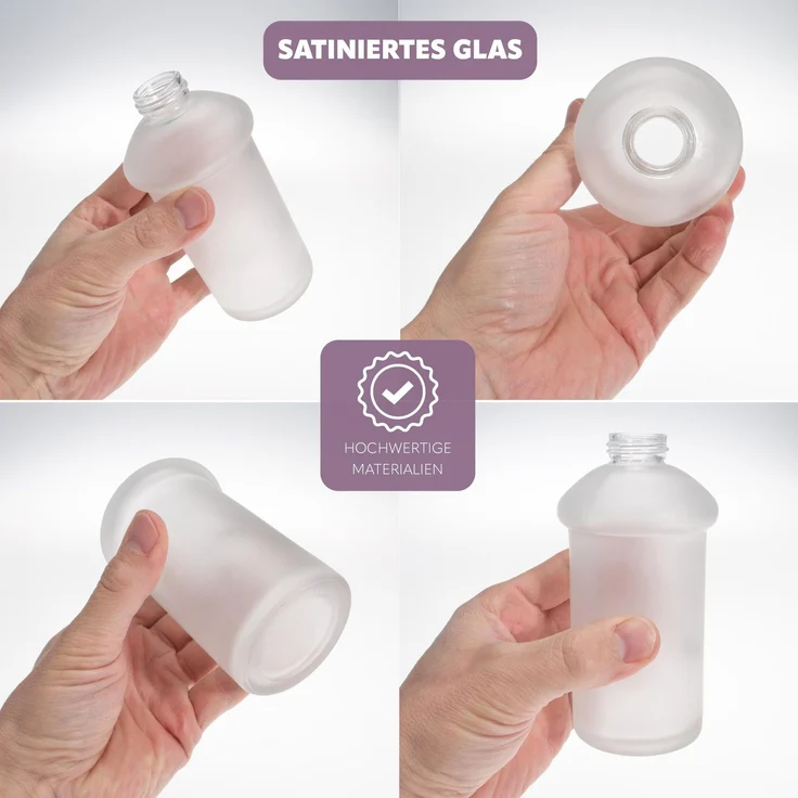 Bad-Serie PIAZZA & LUCENTE - Ersatz Seifenspenderglas, aus satiniertem Glas – Bild 4