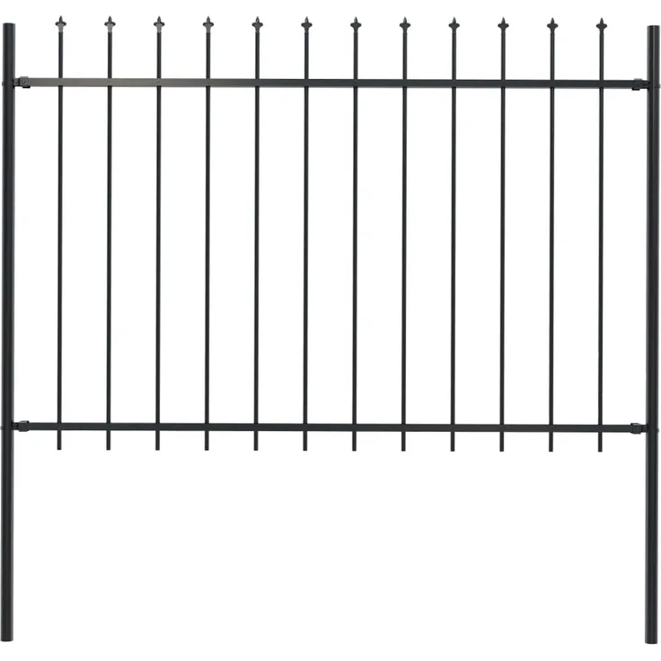 vidaXL Gartenzaun Woerden mit Speerspitze Stahl 181x120 cm Schwarz 144926