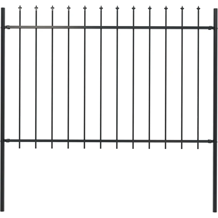 vidaXL Gartenzaun Woerden mit Speerspitze Stahl 181x120 cm Schwarz 144926 – Bild 1