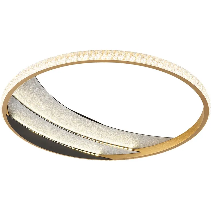 LED Deckenleuchte, Kristall, gold, chrom, CCT, D 41 cm