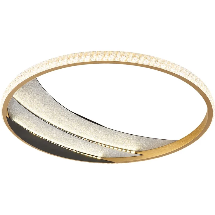 LED Deckenleuchte, Kristall, gold, chrom, CCT, D 41 cm – Bild 1