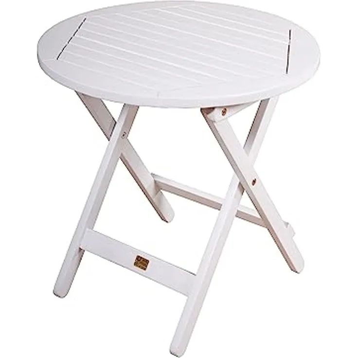 Bestelltisch Gartentisch MESA rund Ø 50 cm white washed aus Eukalyptus
