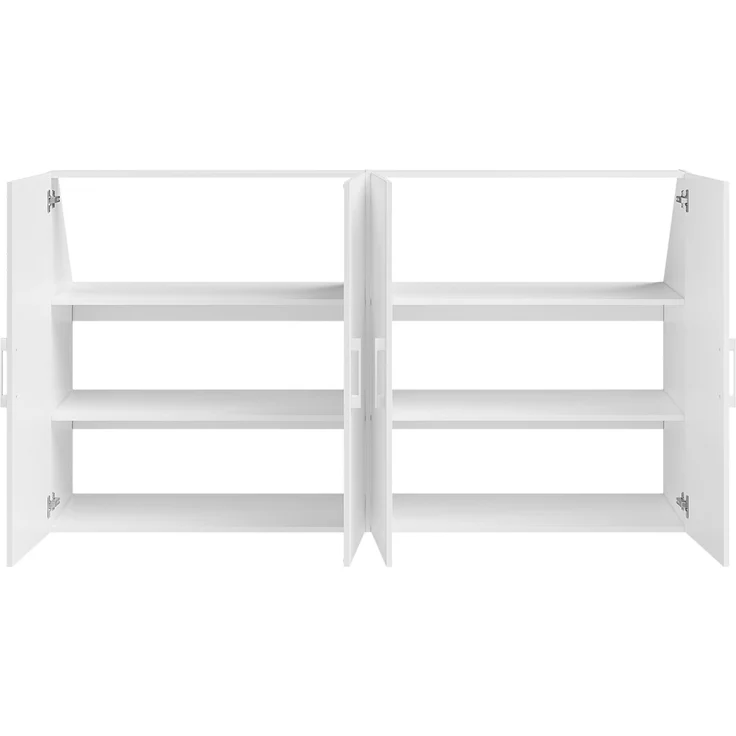 Bellamio 'Aland' Dachschrägenregal mit Türen, weiß, 100x52x179 cm, Schrank für Dachschräge mit 6 Fächern – Bild 8