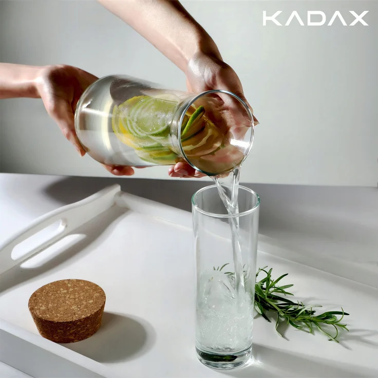 KADAX Wasserkaraffe, Weinglas, Glaskrug für Limonade, Saft, 1 l – Bild 7