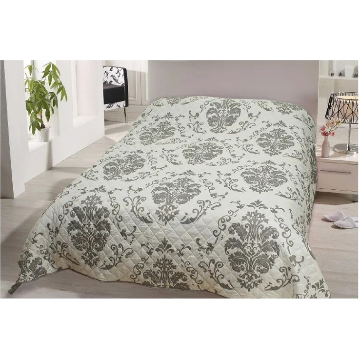 Tages-Decke XXL (220x240 cm) mit wattierter Zwischenlage, in verschiedenen gesteppten Patchwork Designs, Überwurf Steppbett (Floria) – Bild 2