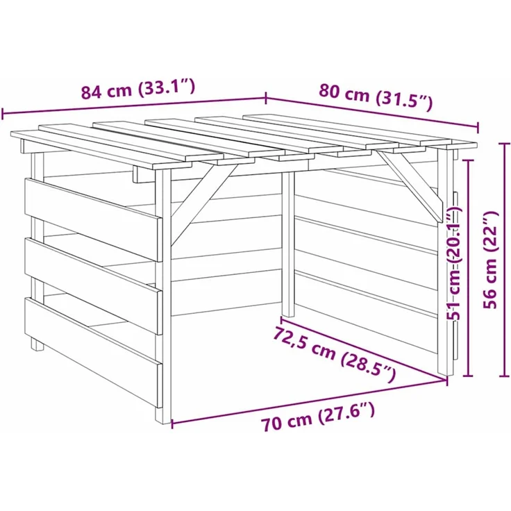 vidaXL Rasenmäher Garage Braun 84 x 80 x 56 cm 42013028 – Bild 9