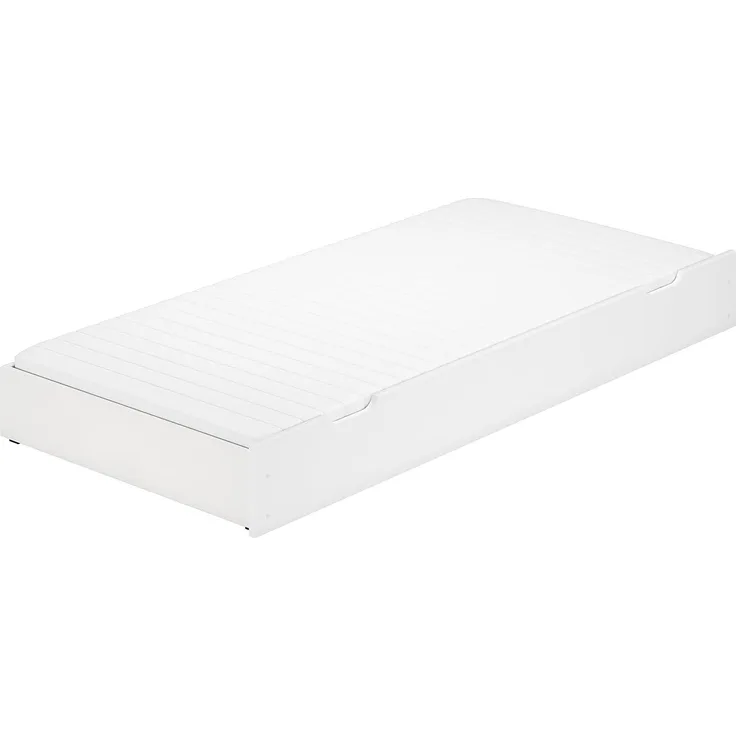 Erst-Holz Bettkasten weiß Bettschublade mit Matratze und Rollrost als Zusatzbett 90.10-S6 W M