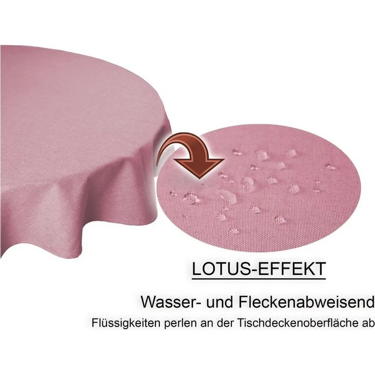 Haus und Deko Tischdecke Tischdecke rund Leinenoptik Lotuseffekt Tischwäsche Wasserabweisend (1-tlg) – Bild 3