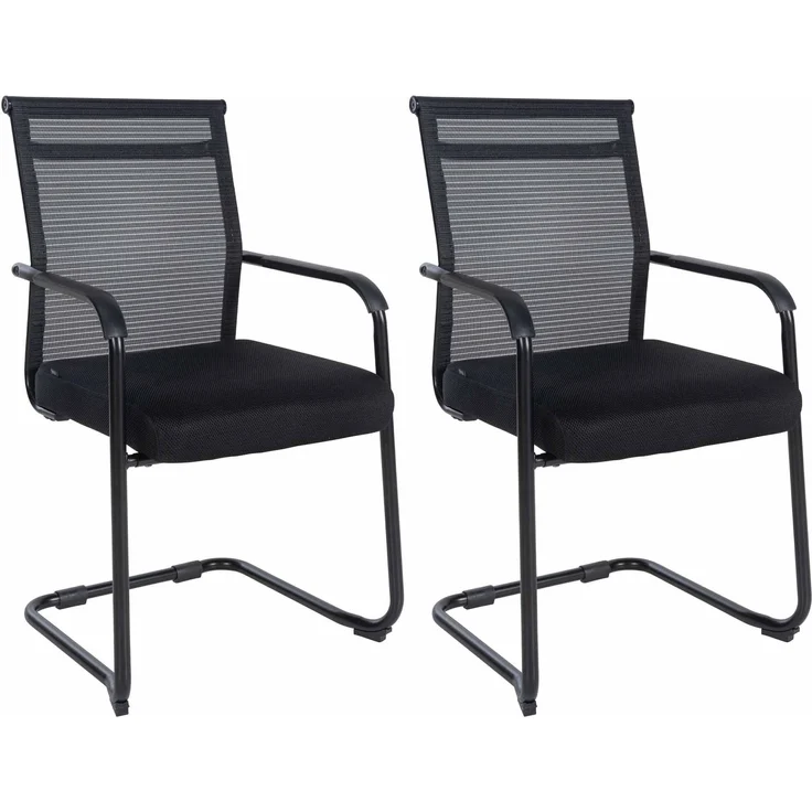 CLP 2er Set Besucherstühle Denny Mesh freischwingend,schwarz – Bild 1
