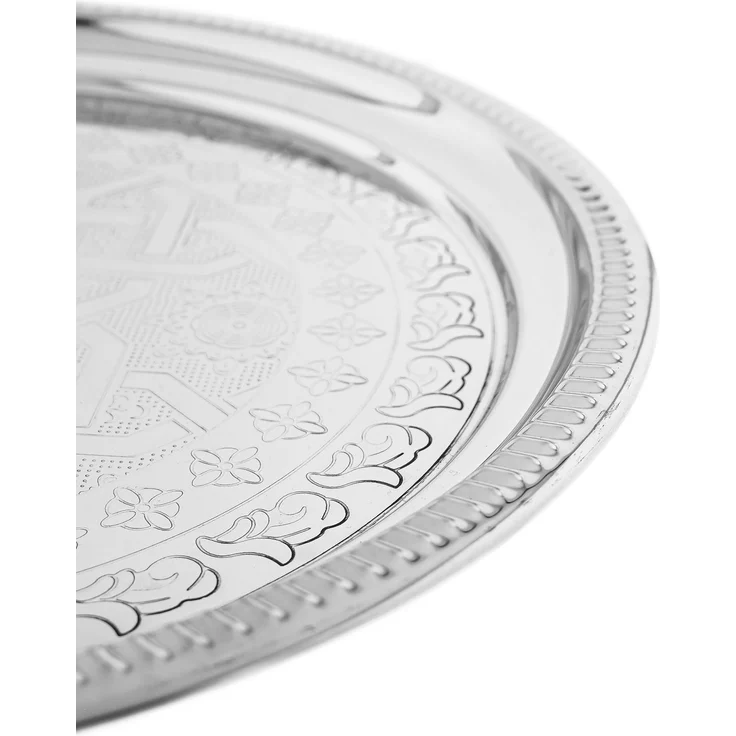 Orientalisches Serviertablett, 3er-Set - rundes Design in Silber ø36/40/50 cm – Bild 5