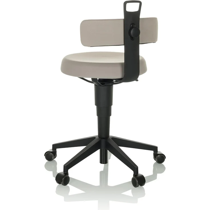 hjh OFFICE Balancestuhl höhenverstellbar TOP Work Flex beweglicher Arbeitshocker mit Rückenlehne, Stoff Grau – Bild 5