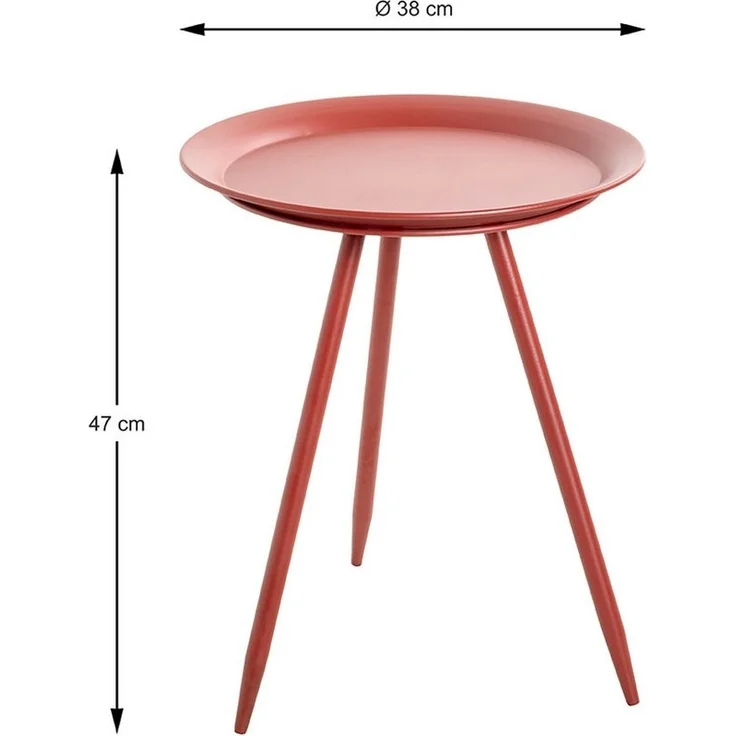 HAKU Möbel Beistelltisch, Metal, rot, Ø 38 x H 47 cm – Bild 2