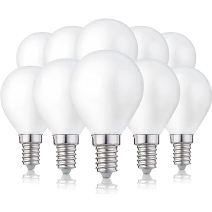 hellum E14 LED Glühbirne, G45 LED Lampe 4,5W als Ersatz Leuchtmittel für 40-Watt Glühbirne, LED E14 warmweiß mit 2700 Kelvin, 470 Lumen LED Filament Matt, 10 Stück 220384