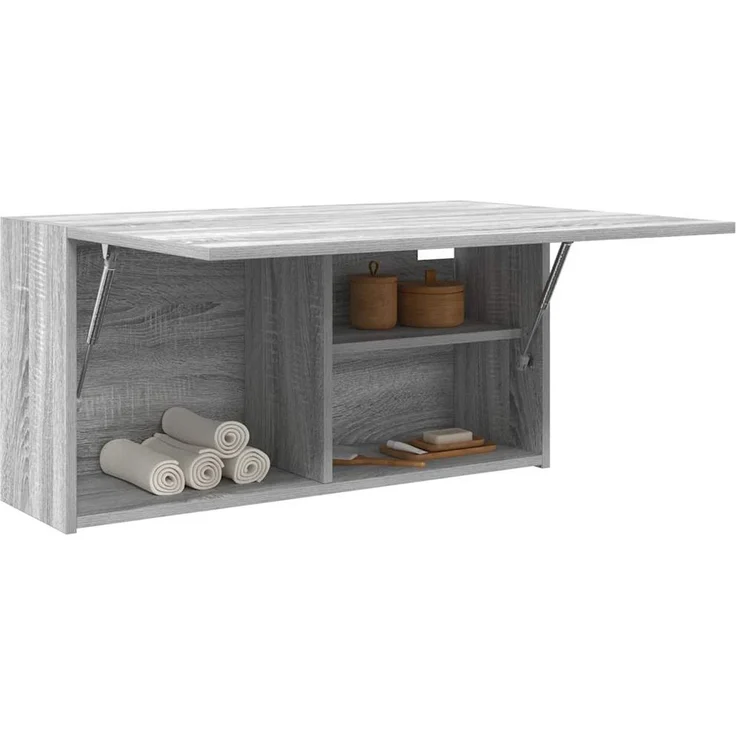 vidaXL Bad-Wandschrank Grau Sonoma 80x25x40 cm Holzwerkstoff 860090 – Bild 1
