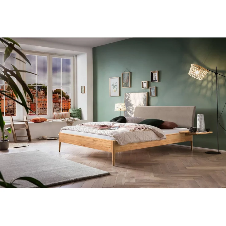 Hasena Bett Sestola Wildbuche mit gepolstertem Kopfteil 180x200 cm, Komforthöhe 25 cm – Bild 2