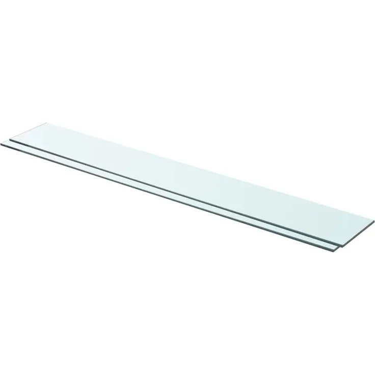 Einlegeboden 2er Set, Regalboden Glas Transparent 90x12 cm