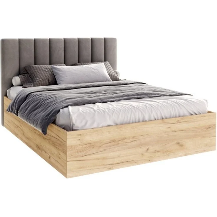 FDM Polsterbett PUERTO (verfügbar 90x200 120x200 140x200 160x200 180x200cm, Bettrahmen, Bett, mit großen gepolsterten Kopfteil, mit Bettkasten zum aufklappen), Hebbarer Metallrahmen, Bettkasten, ohne Matratze – Bild 4