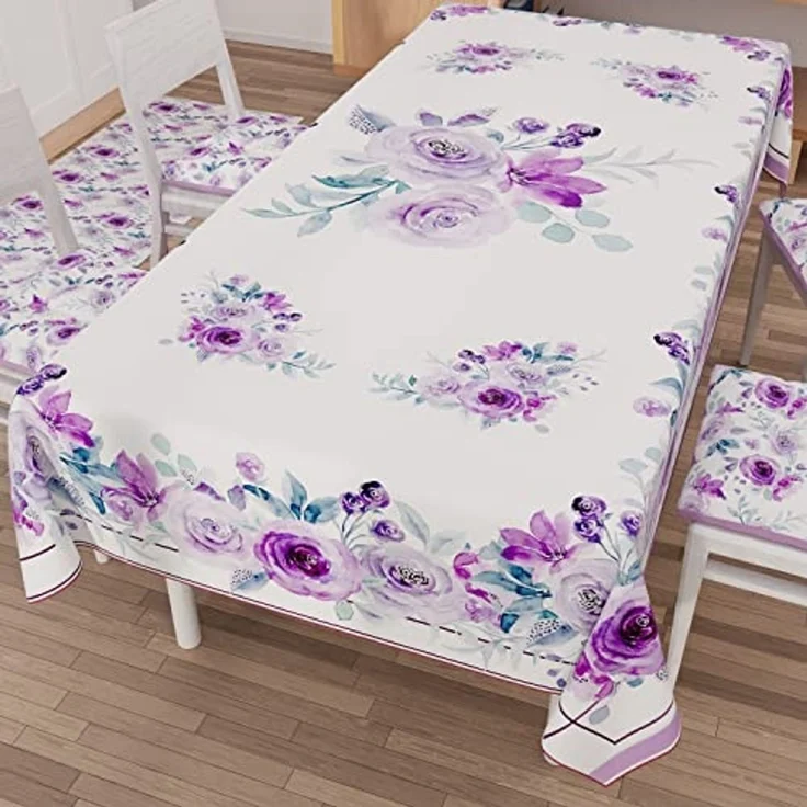 PETTI Artigiani Italiani - Tischdecke, schmutzabweisend, rechteckig, für Küchentisch, Blumenmuster, 02 x 6 Sitzer (140 x 180 cm), 100% Made in Italy – Bild 1