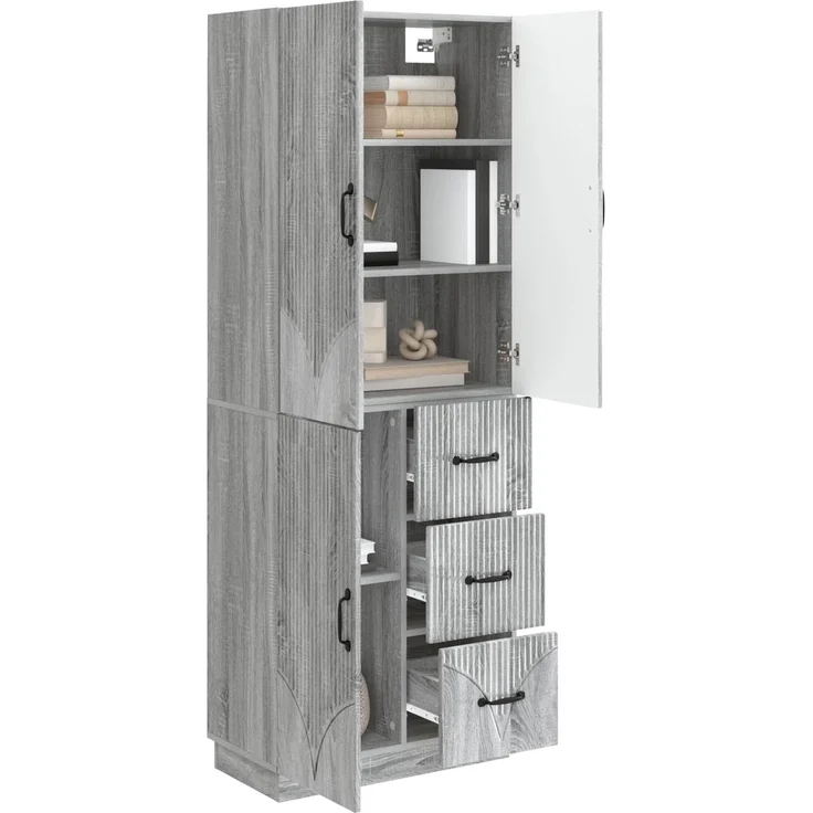 vidaXL Schrankset 2 pcs Grau Sonoma Holzwerkstoff 3416823 – Bild 2