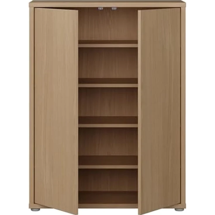 FORTE Schuhschrank Alice Springs, Schuhschrank, Platz für 15 Paar Schuhe, 2 Türen (B/H/T 74,5/99,1/34,9 cm) Stauraumschrank, Mehrzweckschrank, grifflose Front, Push to open – Bild 4