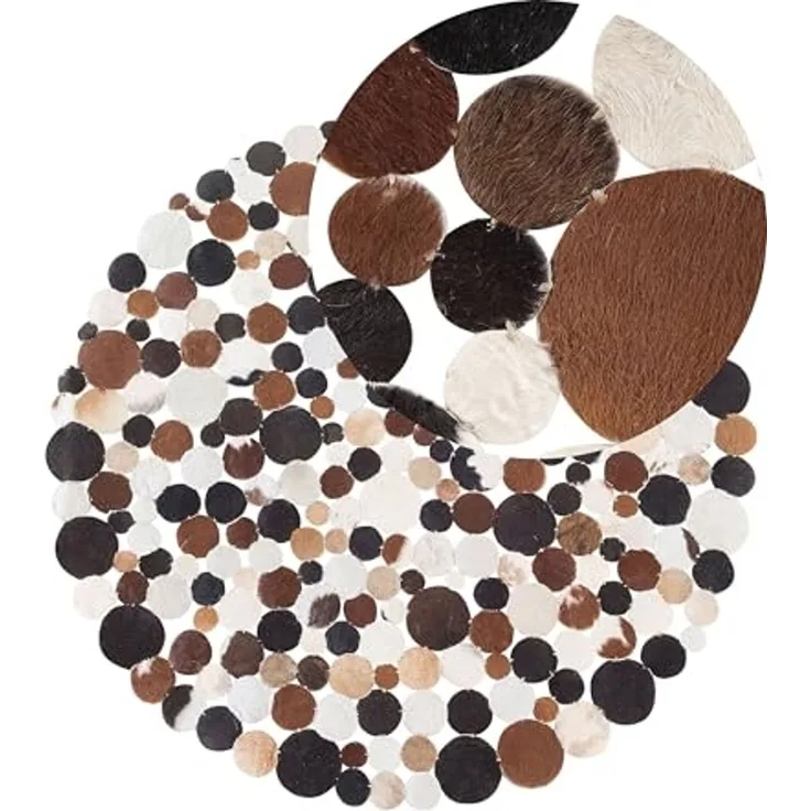Teppich Kuhfell braun ⌀ 140 cm Patchwork SORGUN