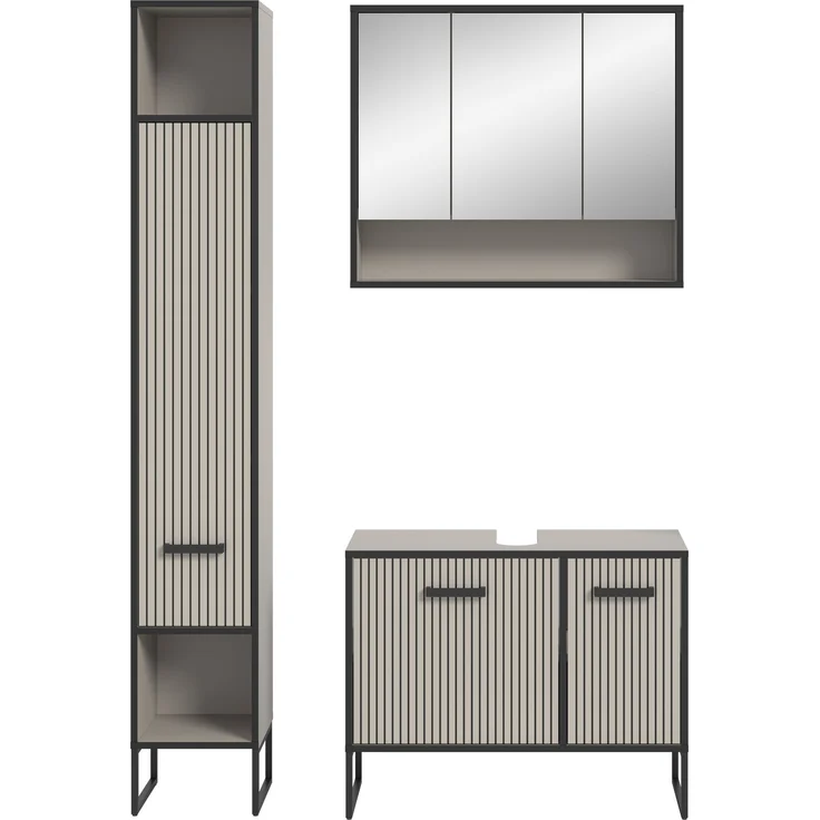 Badkombination (B/H/T: 125x192x36 cm) in Kaschmir Nachbildung – Bild 2