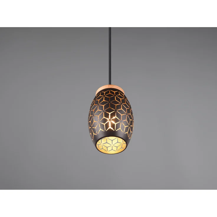 Trio Leuchten Pendelleuchte Bidar E27 schwarz, gold – Bild 7