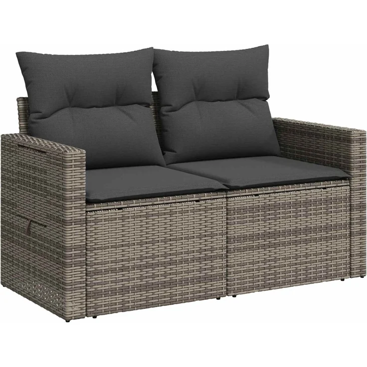 vidaXL Sofa Set 5 stk. Grau und Dunkelgrau Polyrattan und Stahl 3447878 – Bild 3