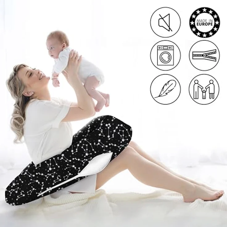 Amilian Stillkissen XXL - Seitenschläferkissen - Schwangerschaftskissen - Lagerungskissen, Pregnancy Pillow - Stillkissen 170 cm - Body Pillow - Schlafkissen Seitenschläfer, Seitenschläferkissen Schwangerschaft - Kissen – Bild 4