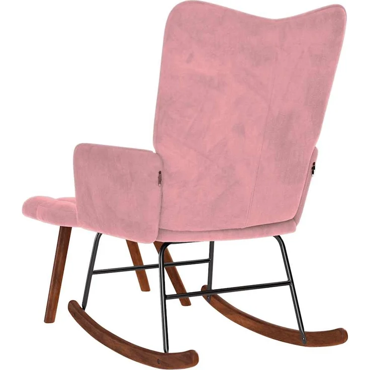 vidaXL Schaukelstuhl mit Hocker Pink Velvet 4016847 – Bild 6