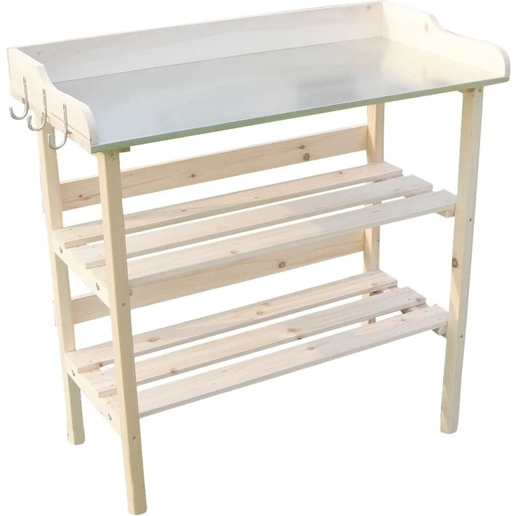 Holz Pfanztisch Holztisch Gartentisch Gärtnertisch Tisch Gewächshaus Garten – Bild 2