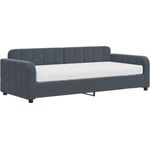 vidaXL Tagesbett mit Matratze Dunkelgrau 90x200 cm Samt 3196906