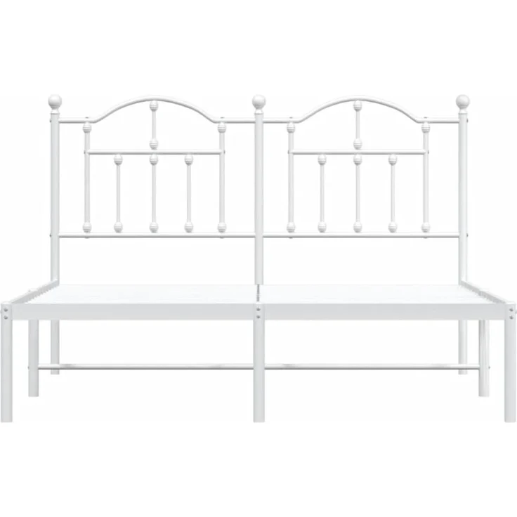 vidaXL Bettgestell mit Kopfteil Metall Weiß 140x200 cm 353489 – Bild 6