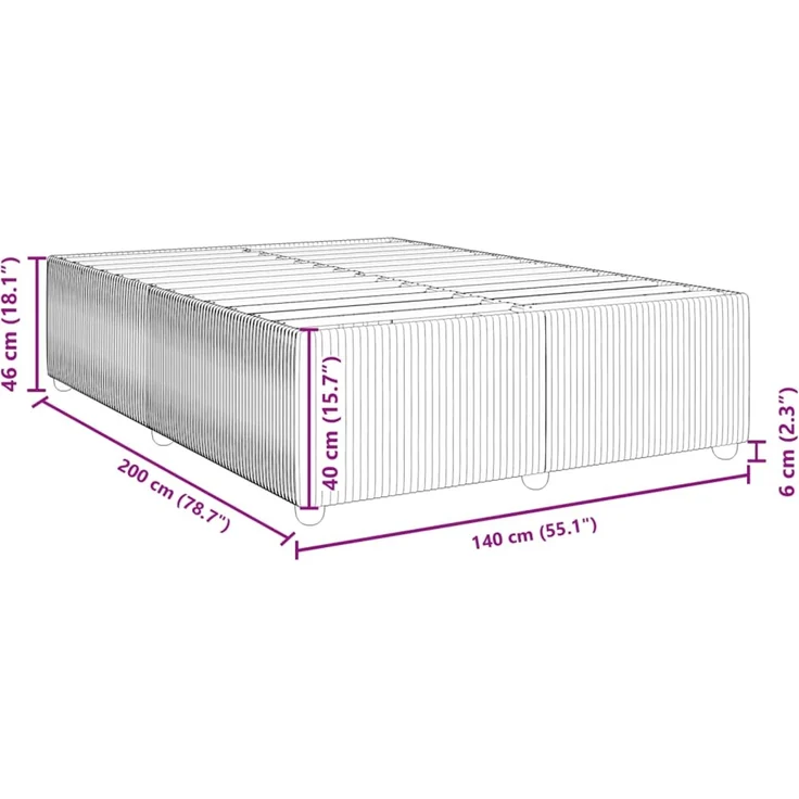 vidaXL Bettgestell ohne Matratze Dunkelgrau 140x200 cm Samt 3285013 – Bild 9