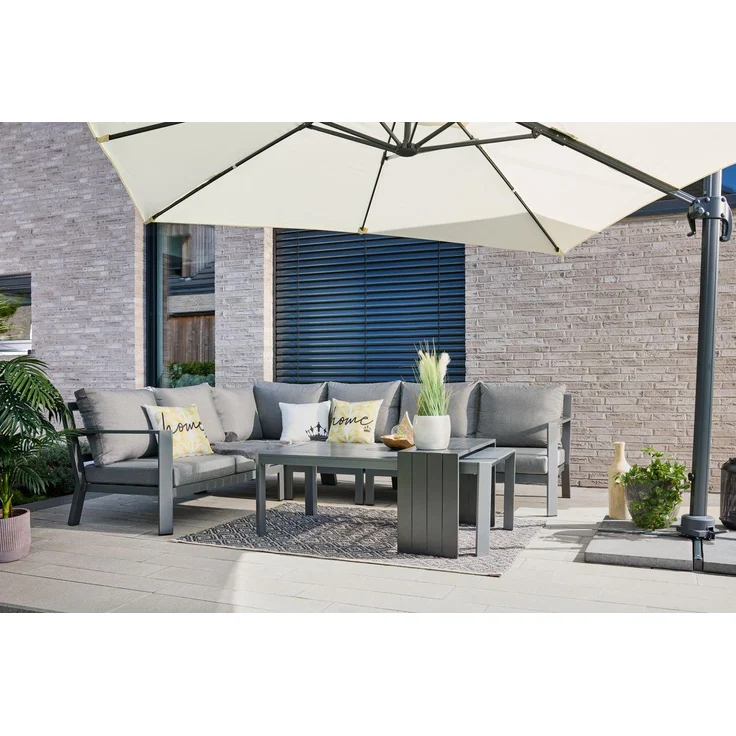 Primaster Lounge Set Elbasan Alu Garten Gartenlounge Essgruppe Sitzgruppe XXL – Bild 1