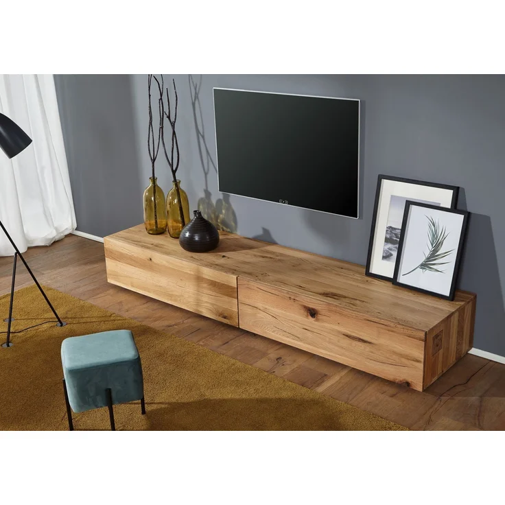 TV-Board Wild-/Zerreiche 220x52x32 natur geölt FRANKFURT #108 – Bild 2
