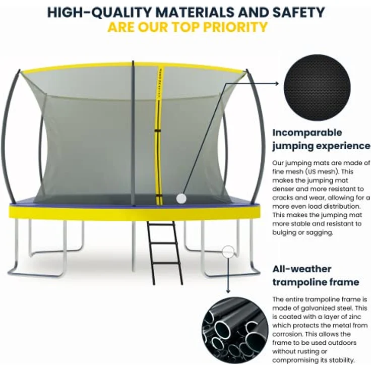 Ultima 5 Zero Gravity Trampolin 366x244cm, inkl. Leiter und Sicherheitsnetz, TÜV geprüft, für Nutzer bis 130kg – Bild 4