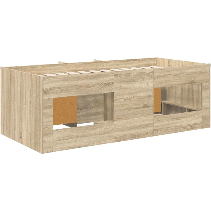vidaXL Loft Bettgestell mit Schrank 3 Stk. Sonoma-Eiche Holzwerkstoff 3423408 – Bild 5